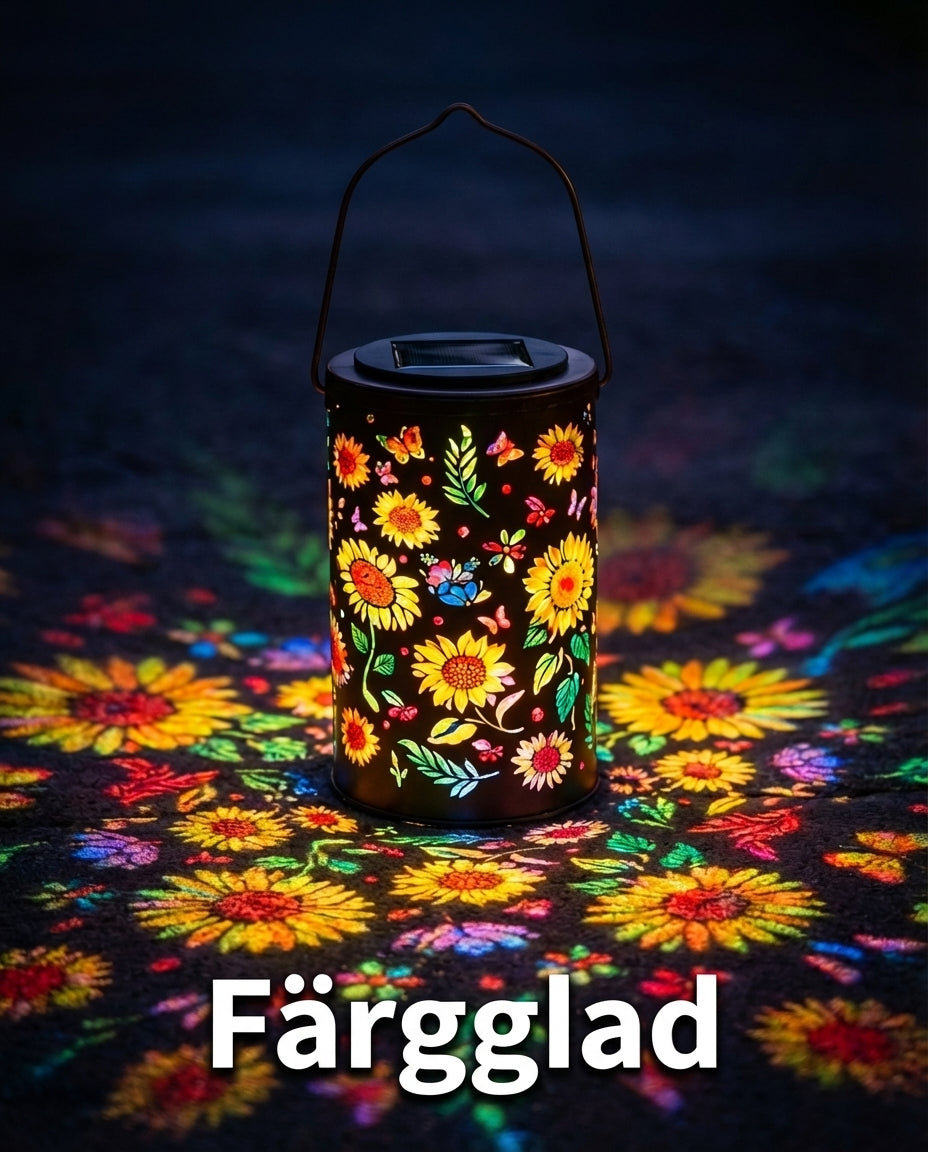 GlowGarden™ – Solcellslykta med Magiska Blomsterprojektioner