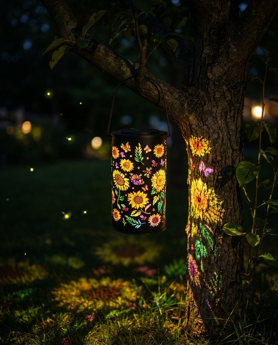 GlowGarden™ – Solcellslykta med Magiska Blomsterprojektioner