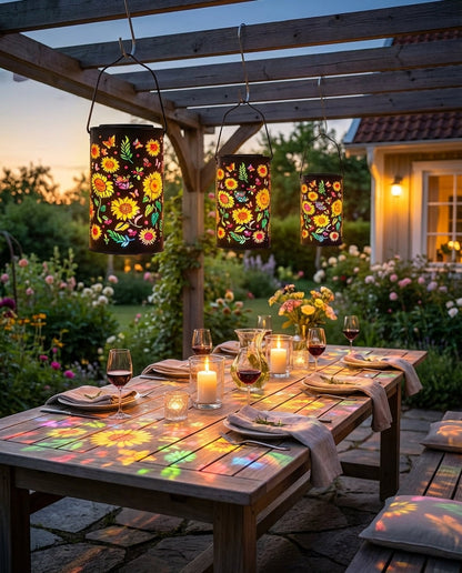 GlowGarden™ – Solcellslykta med Magiska Blomsterprojektioner