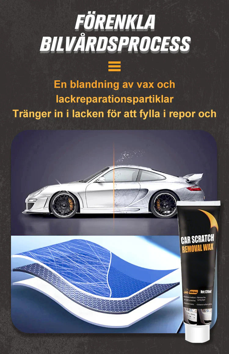 ScratchFix™ – Reparationspasta för Bilrepor & Lackskador + GRATIS Appliceringssvamp & 1 Dubbelsidig mikrofiberduk