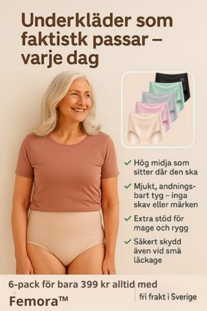 VelunaCare™ | 6-pack Andas och bekväma höga midjetrosor med magstöd