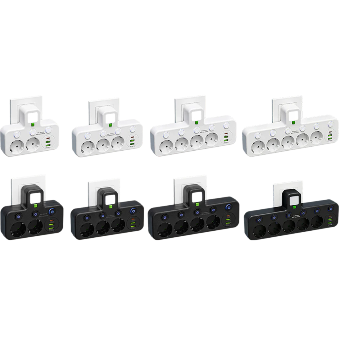 PowerDock™ Smart Laddningshub – Fleruttag med USB och nattlampa