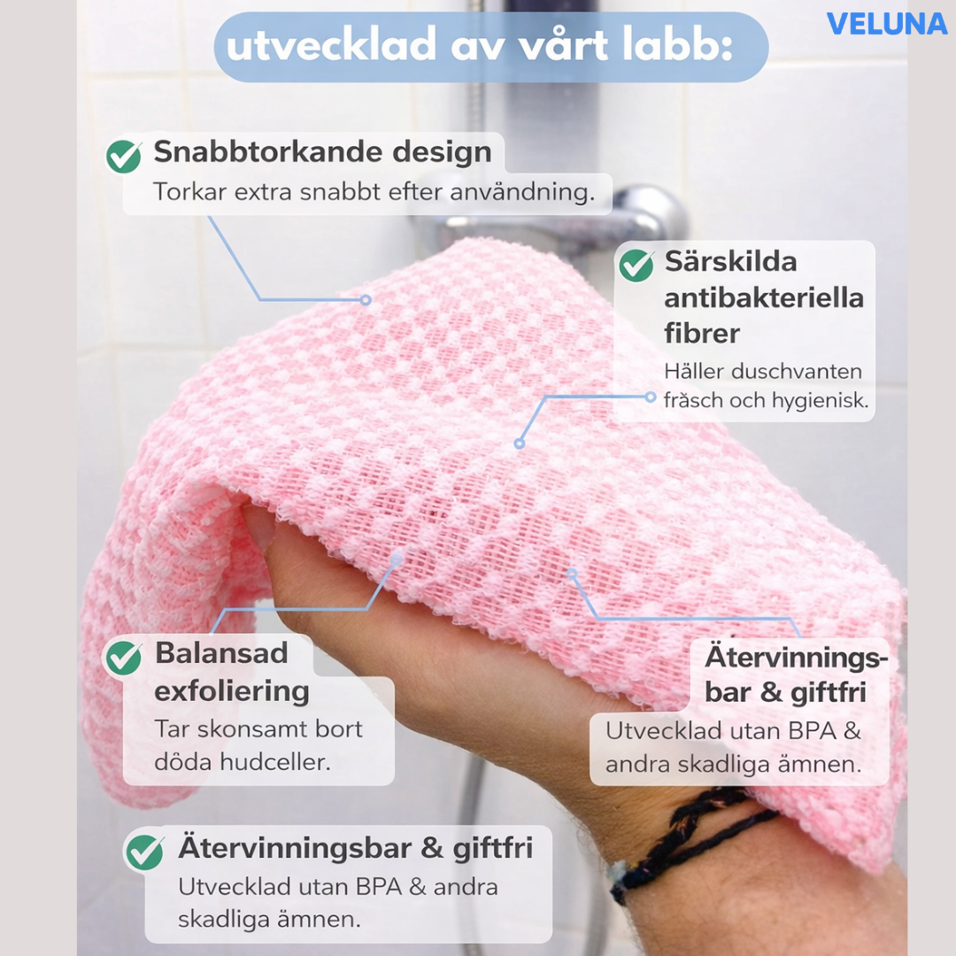 ExfoClean™ Exfolierande Duschhandduk – Djup rengöring & silkeslen hud