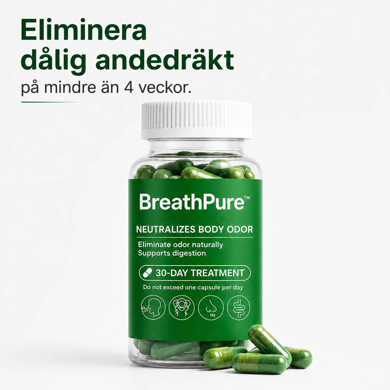 BreathPure™ – Kapslar för Frisk Andedräkt & Kroppslig Fräschhet