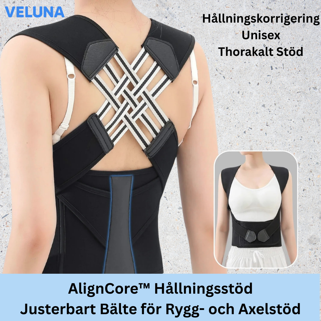 AlignCore™ Hållningsstöd - Justerbart Bälte för Rygg- och Axelstöd