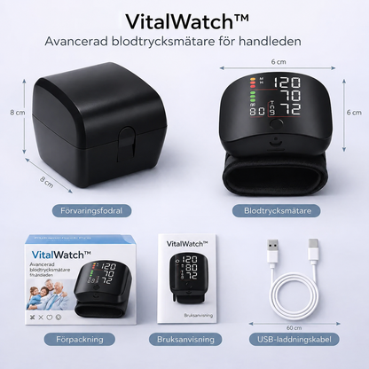 VitalWatch™ – Avancerad blodtrycksmätare för handleden