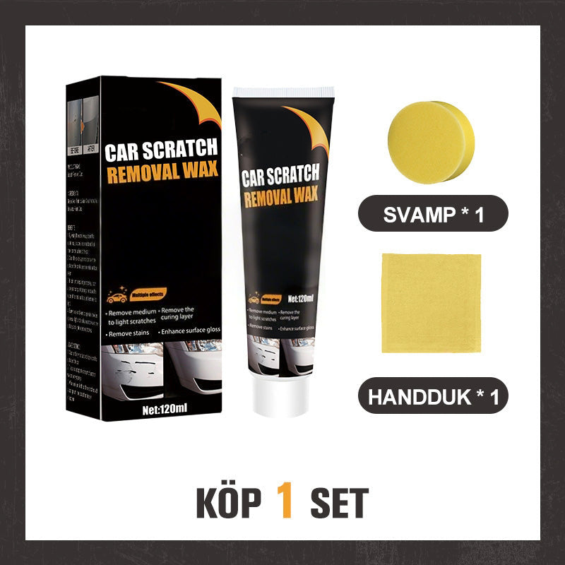 ScratchFix™ – Reparationspasta för Bilrepor & Lackskador + GRATIS Appliceringssvamp & 1 Dubbelsidig mikrofiberduk