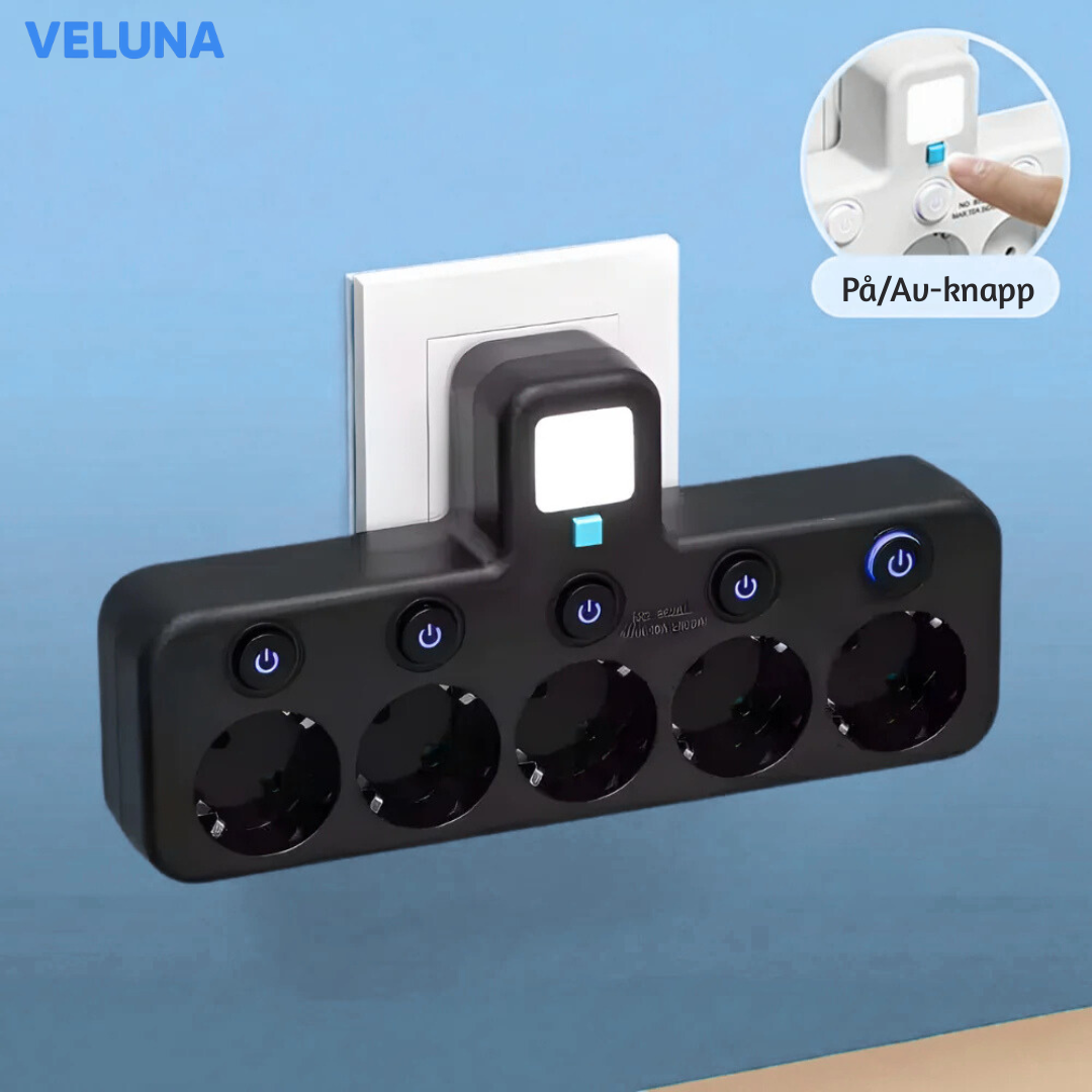 PowerDock™ Smart Laddningshub – Fleruttag med USB och nattlampa