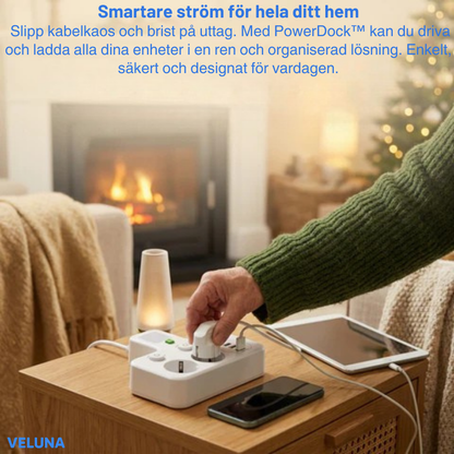 PowerDock™ Smart Laddningshub – Fleruttag med USB och nattlampa