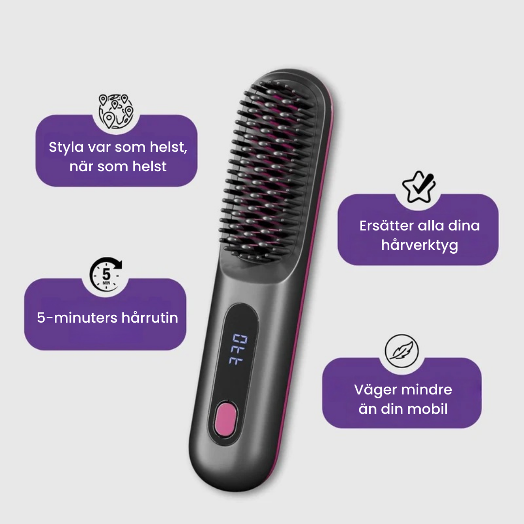 QuickBrush™ – Elektrisk Stylingborste för Snabbt, Slätt & Frissfritt Hår på 2 Minuter