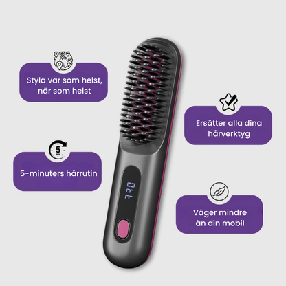 QuickBrush™ – Elektrisk Stylingborste för Snabbt, Slätt & Frissfritt Hår på 2 Minuter