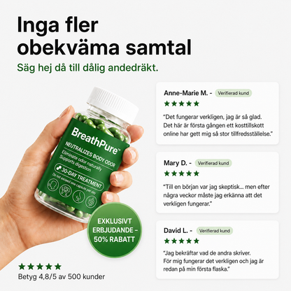 BreathPure™ – Kapslar för Frisk Andedräkt & Kroppslig Fräschhet