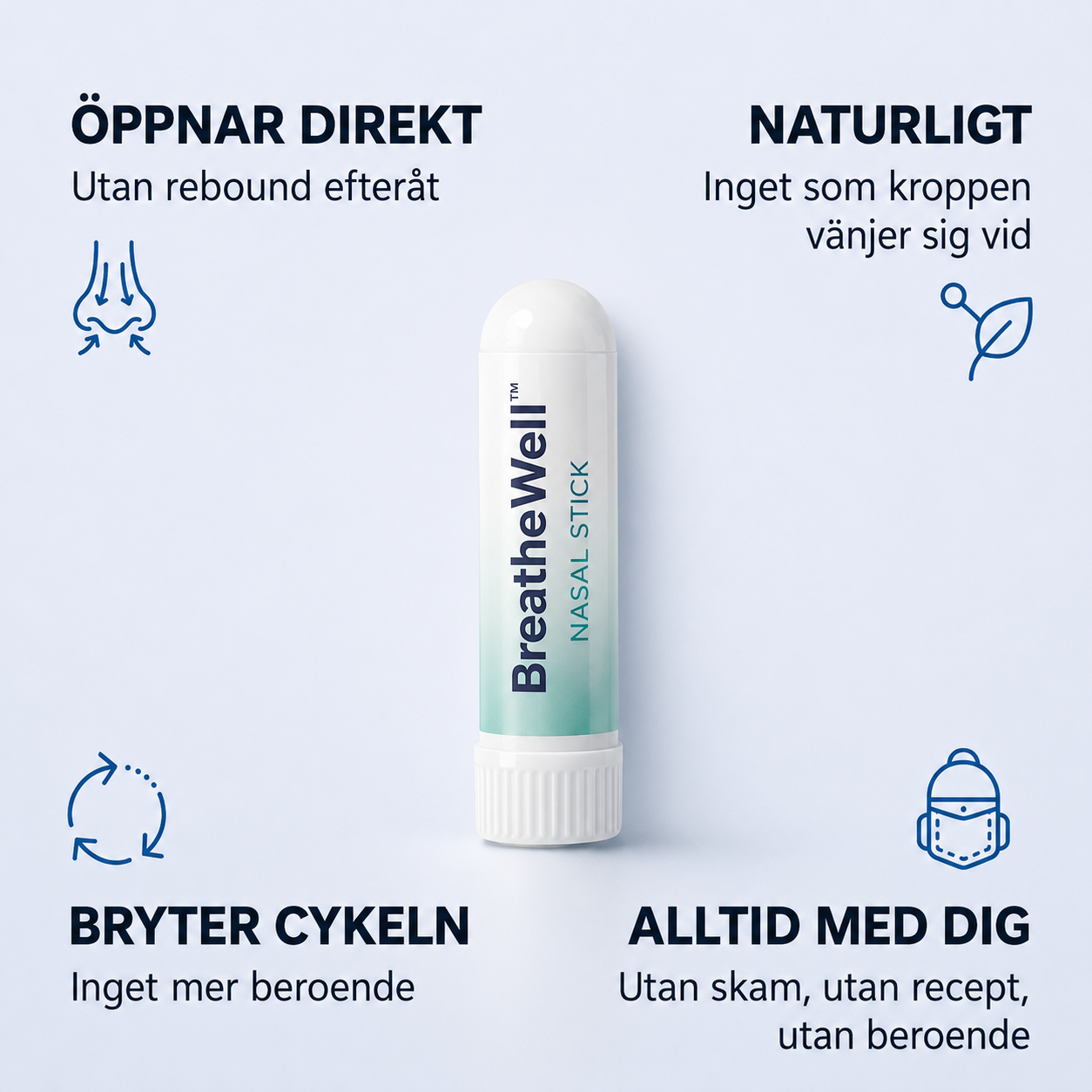BreatheWell™ – Naturlig Lindring för Täppt Näsa