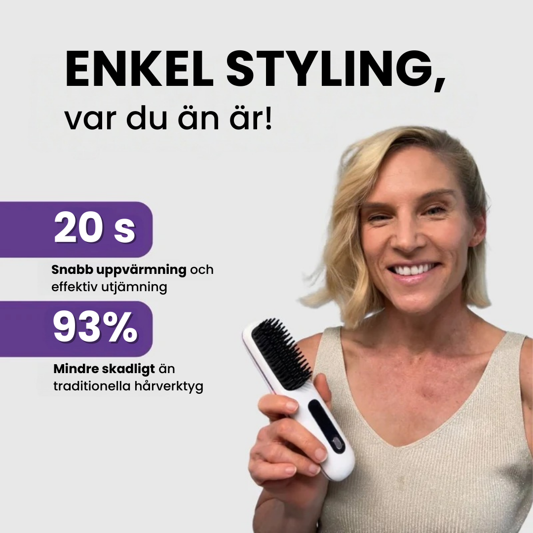 QuickBrush™ – Elektrisk Stylingborste för Snabbt, Slätt & Frissfritt Hår på 2 Minuter