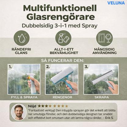 ClearSwipe™ 3-i-1 Glasrengörare - Kristallklart glas — med ett enda drag