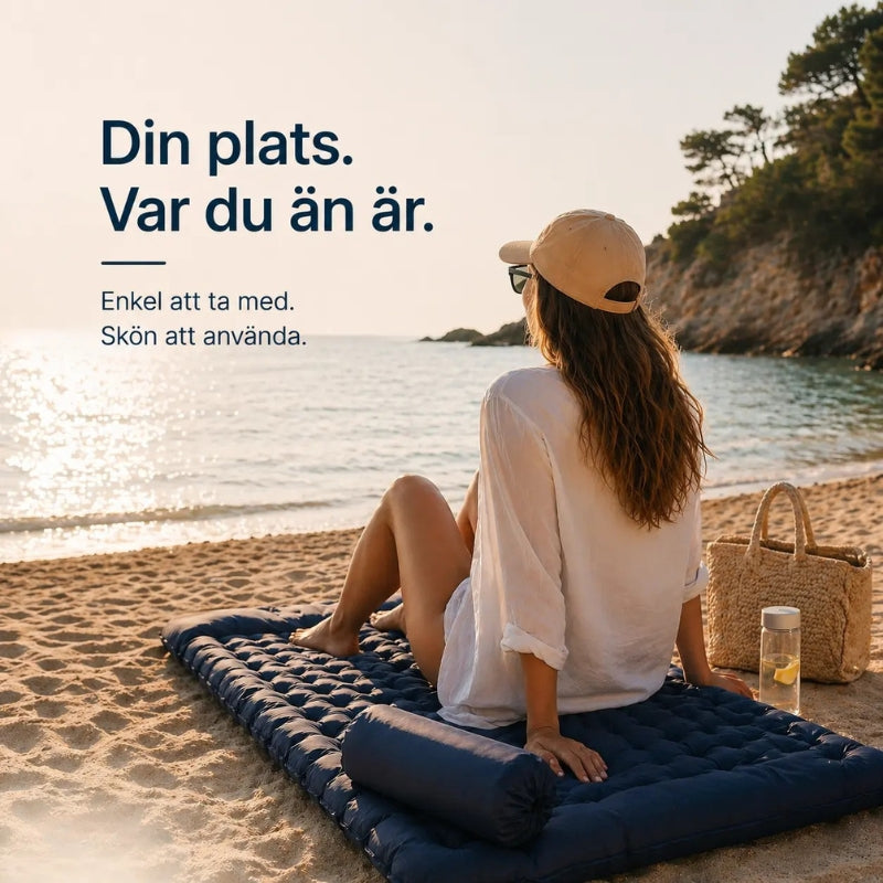 AirLounge™ – Uppblåsbar Solmadrass utan Pump för Strand, Resor & Avkoppling