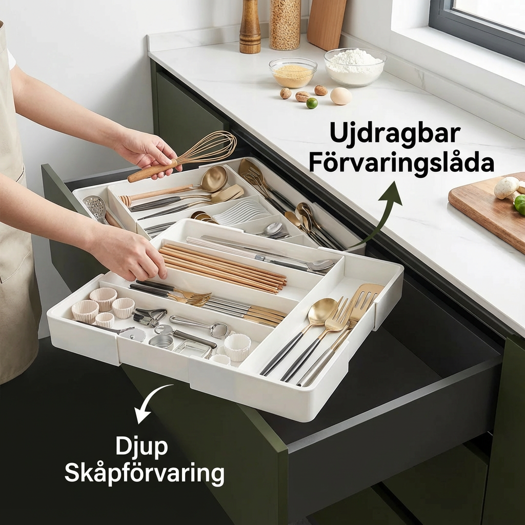 EasyDrawer™ – Smart utdragbar besticklåda för ett organiserat kök