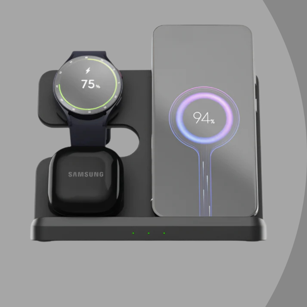 Android PowerNest™ — En laddare. Tre enheter. Inget kabelkaos.