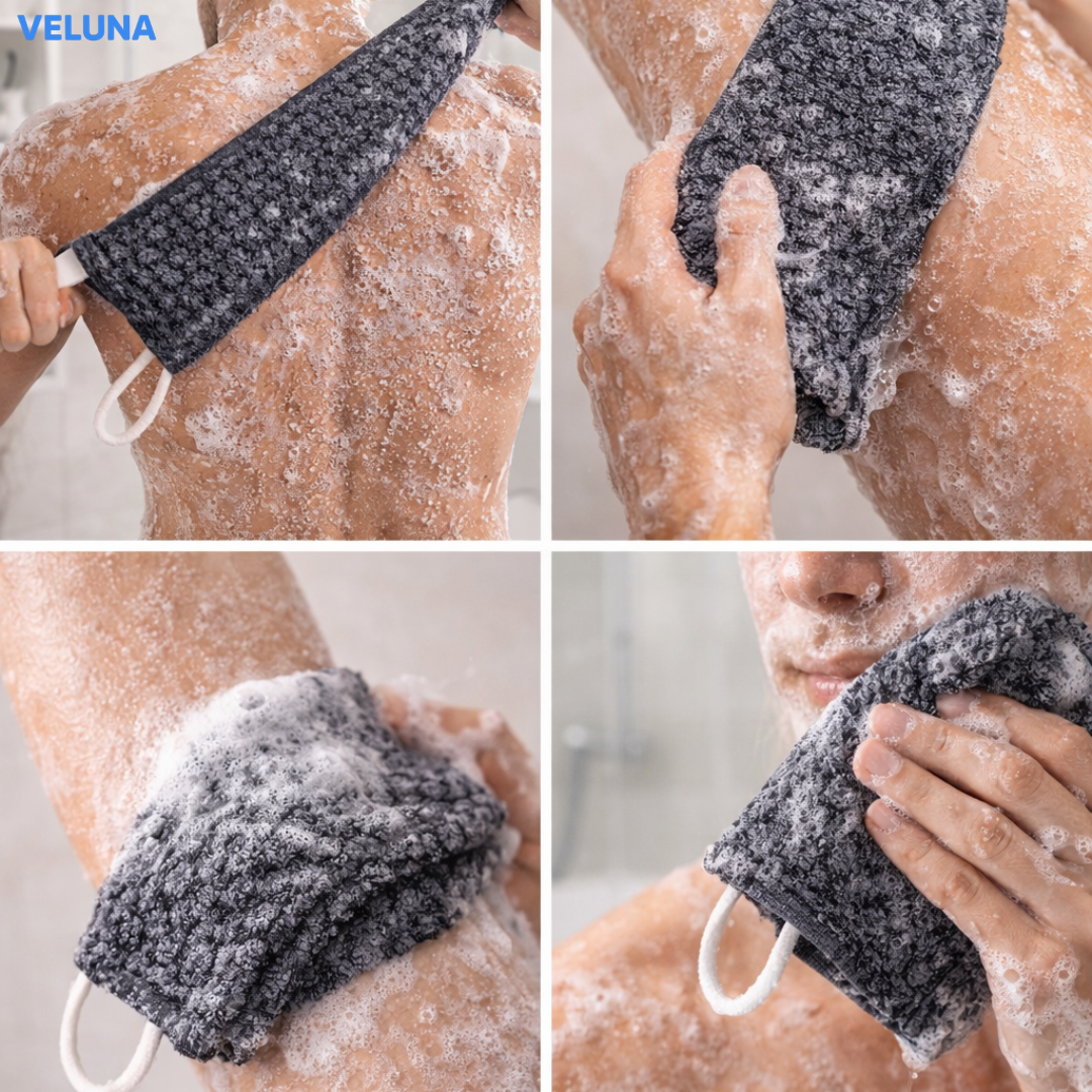 ExfoClean™ Exfolierande Duschhandduk – Djup rengöring & silkeslen hud