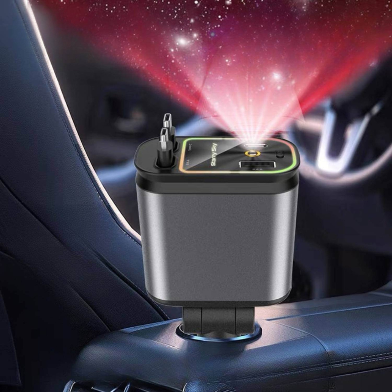 ChargeGlow™ – 66W Snabbladdare med Stjärnprojektor