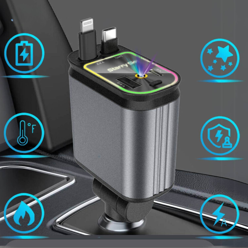 ChargeGlow™ – 66W Snabbladdare med Stjärnprojektor