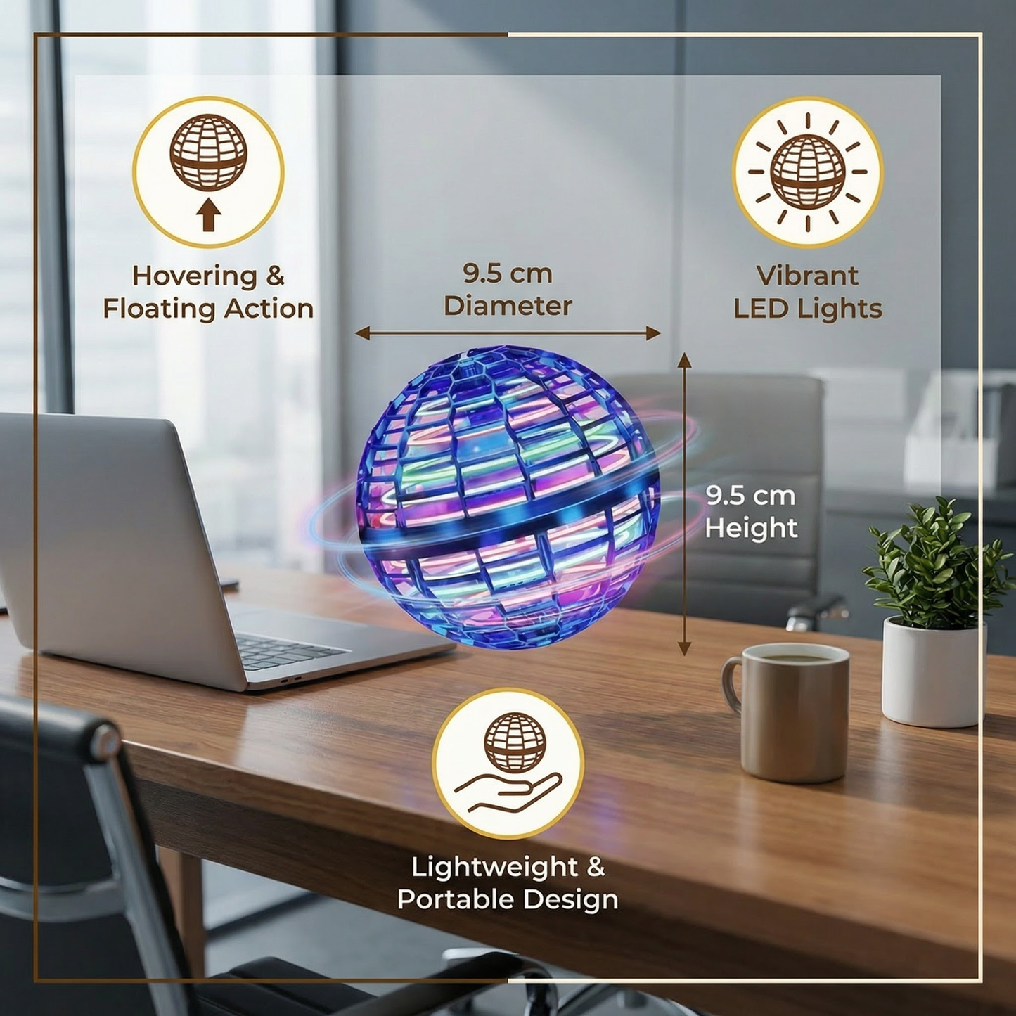HoverBall™ – Magisk svävande boll med LED-ljus