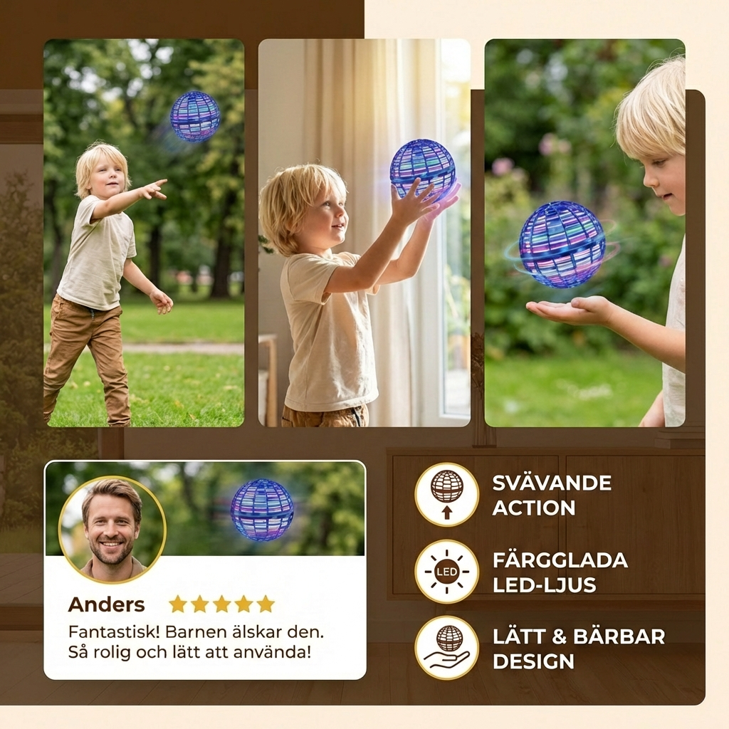 HoverBall™ – Magisk svävande boll med LED-ljus