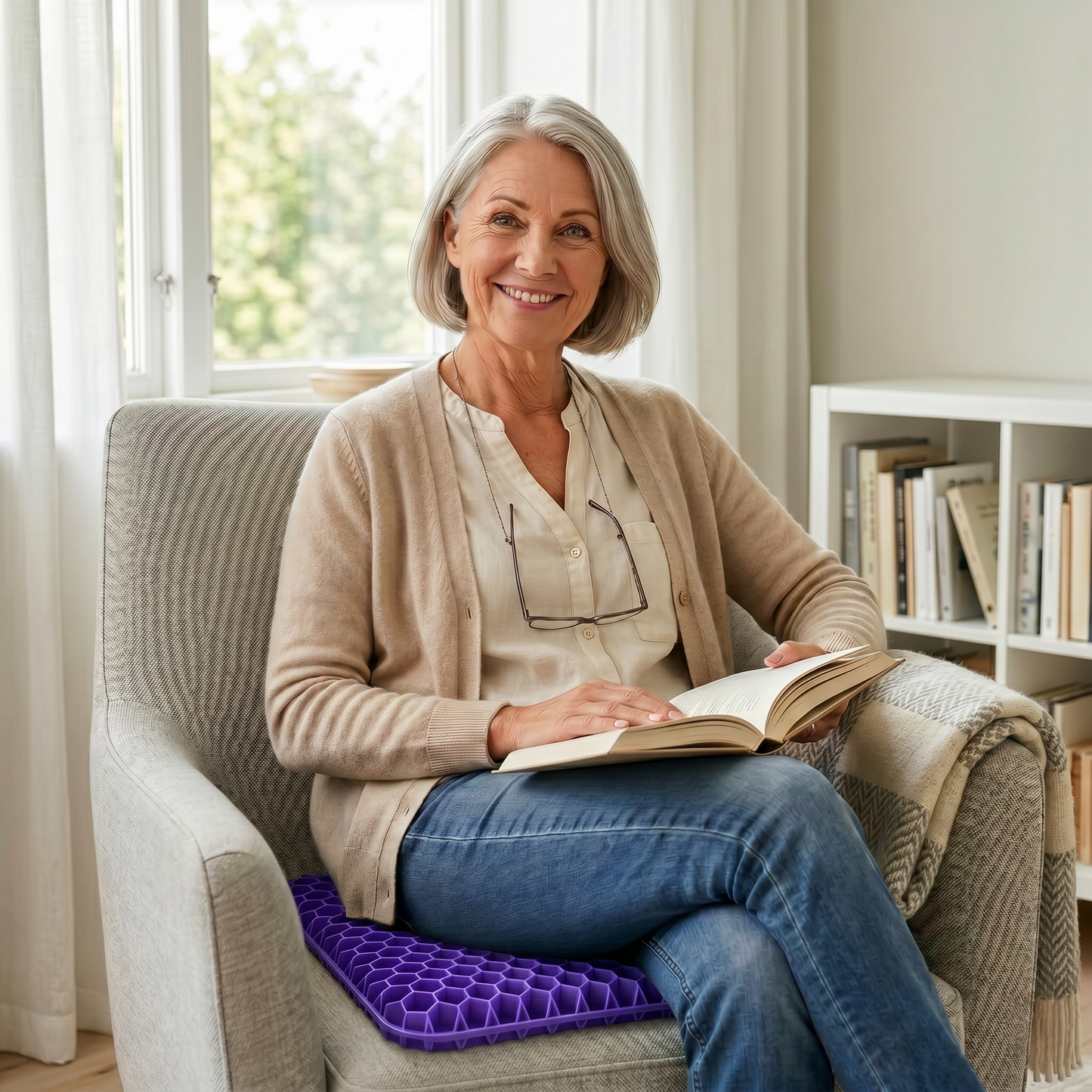 PostureEase™ – Ergonomisk Sittkudde för Rygg, Svanskota & Bättre Hållning