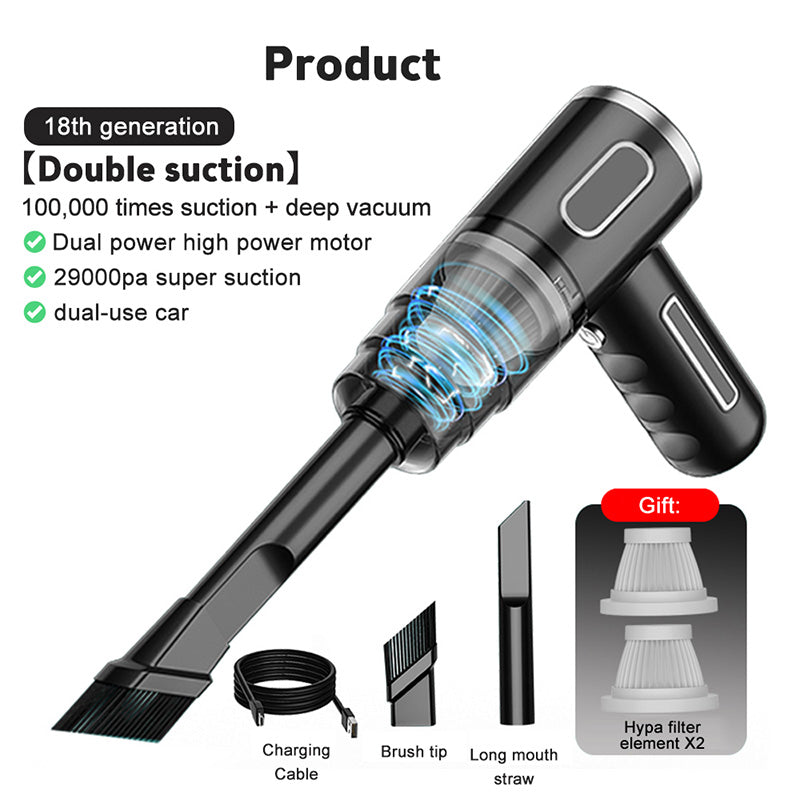 TurboVac™ – Kraftfull Sladdlös Handdammsugare för Bil & Hem