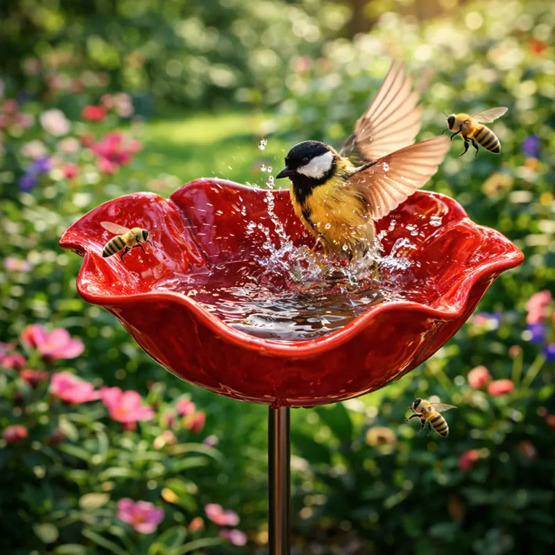 BirdLuxe™ – Premium Fågelmatare med Handgjord Blomdesign
