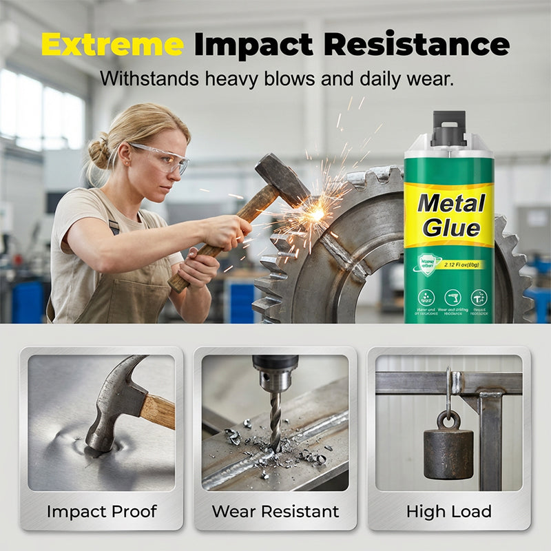 MetalRepair™ – Superstarkt Metallim för Snabba & Hållbara Reparationer + Gratis Omrörare & Sandpapper