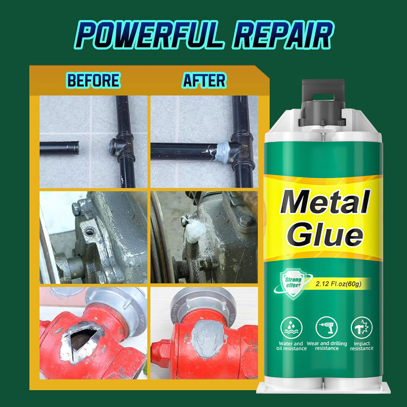 MetalRepair™ – Superstarkt Metallim för Snabba & Hållbara Reparationer + Gratis Omrörare & Sandpapper