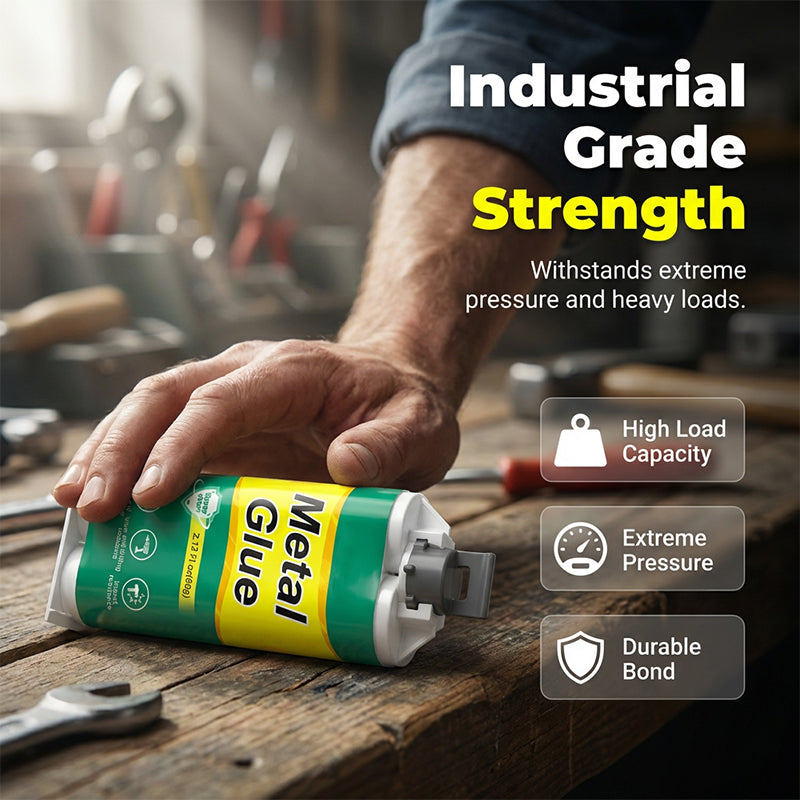 MetalRepair™ – Superstarkt Metallim för Snabba & Hållbara Reparationer + Gratis Omrörare & Sandpapper